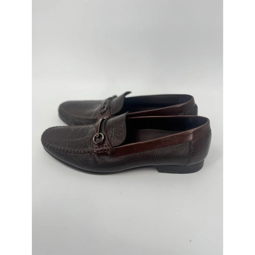 Mezlan Mens 9 Brown Genuine Ostrich Leg‎ Horsebit Loafers Exotic Leather Shoes